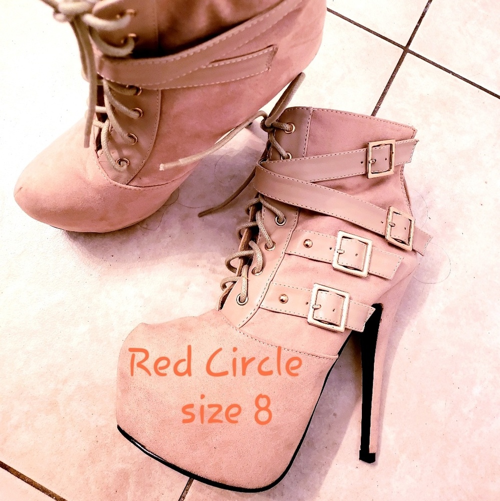 Red Circle high  heels